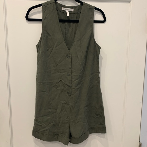 BCBGeneration Pants - BCBGENERATION Olive Green Sleeveless Romper